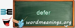 WordMeaning blackboard for defer